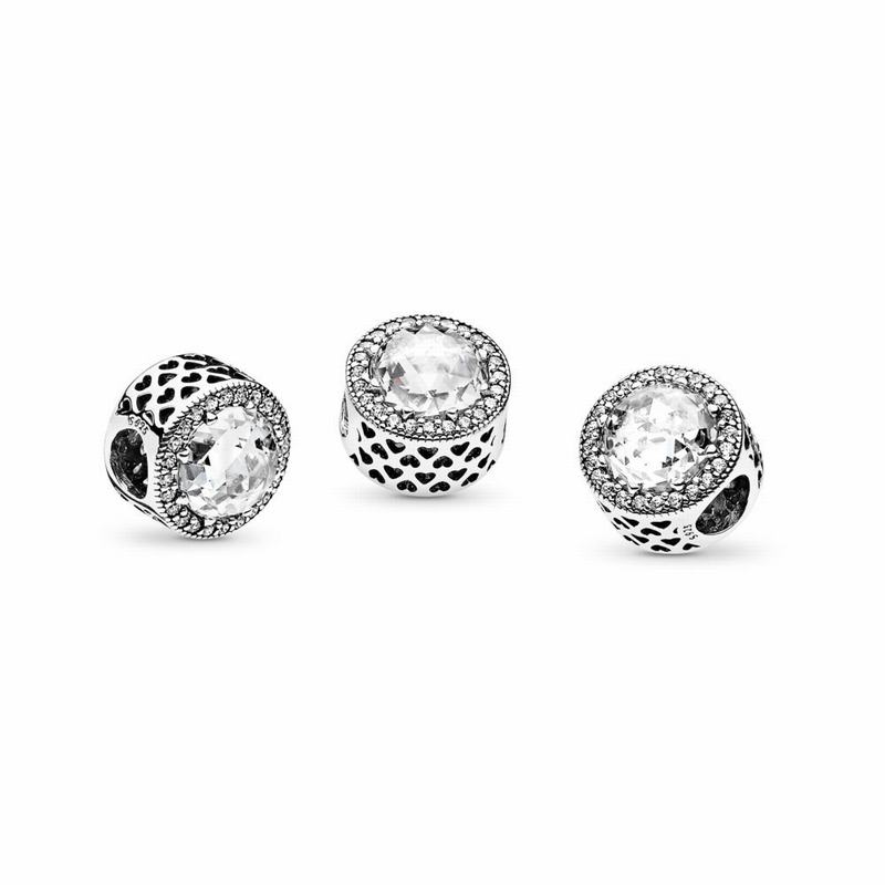 Pandora Radiant Hearts Charm Ireland - Sterling Silver/Cubic Zirconia - 915406UDR